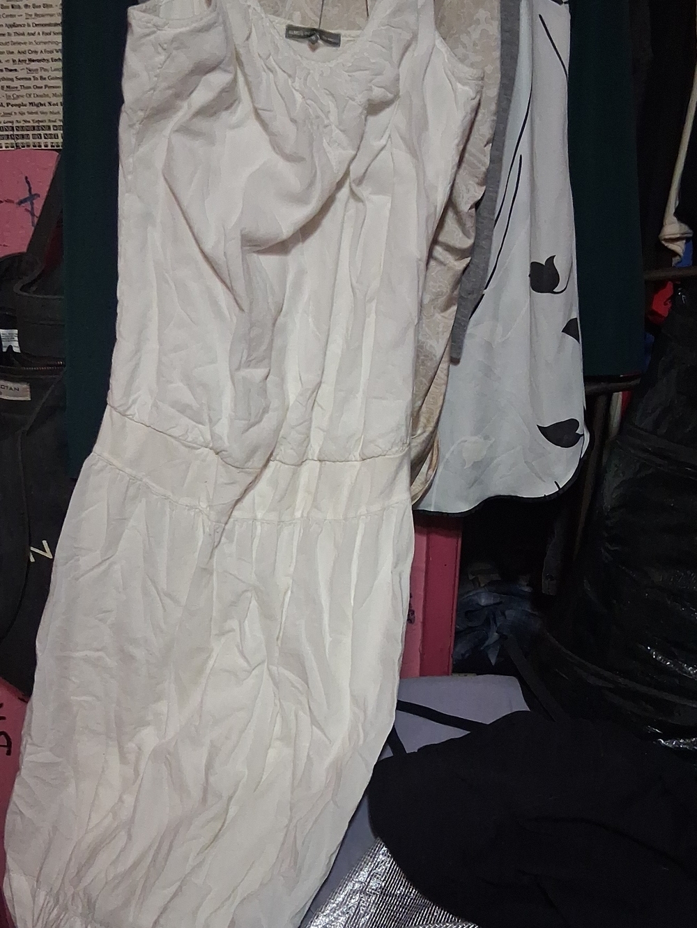 James Perse Cream Asymmetrical Sleeveless Dress